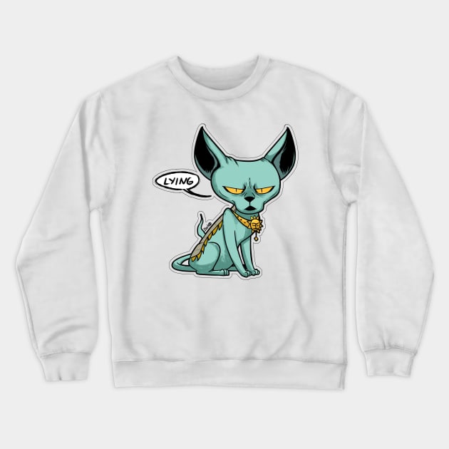 Lying cat Crewneck Sweatshirt by derkomerch